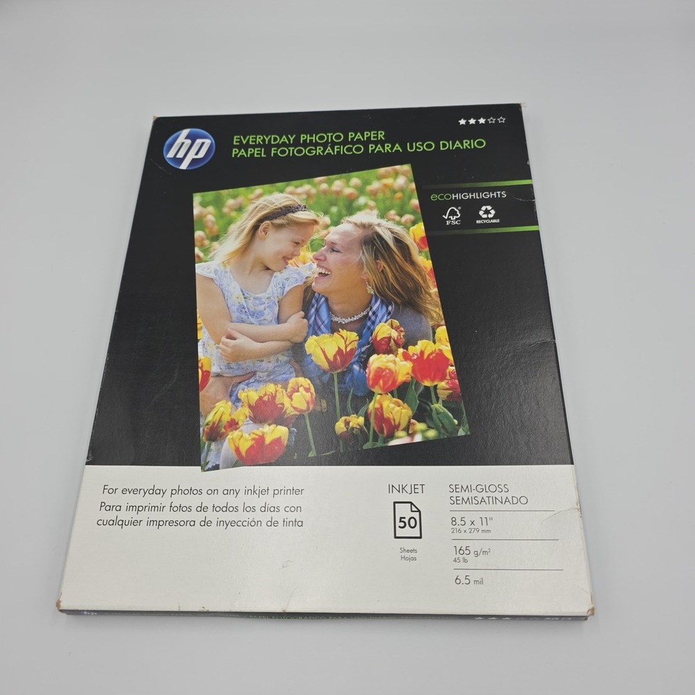 HP Everyday Semi-Gloss Inkjet Photo Paper 41 Sheets 8.5" x 11"‎ #Q8723A
